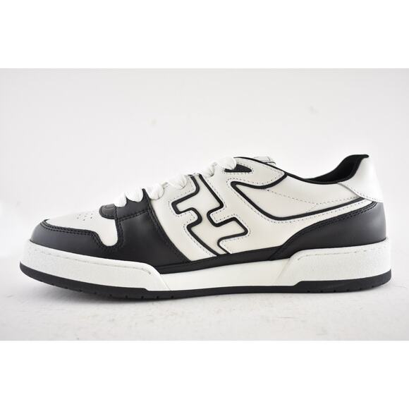 Fendi Match Sneakers Black White Leather FF Logo Monogram Low Top UK 11 US 12 - Picture 12 of 15